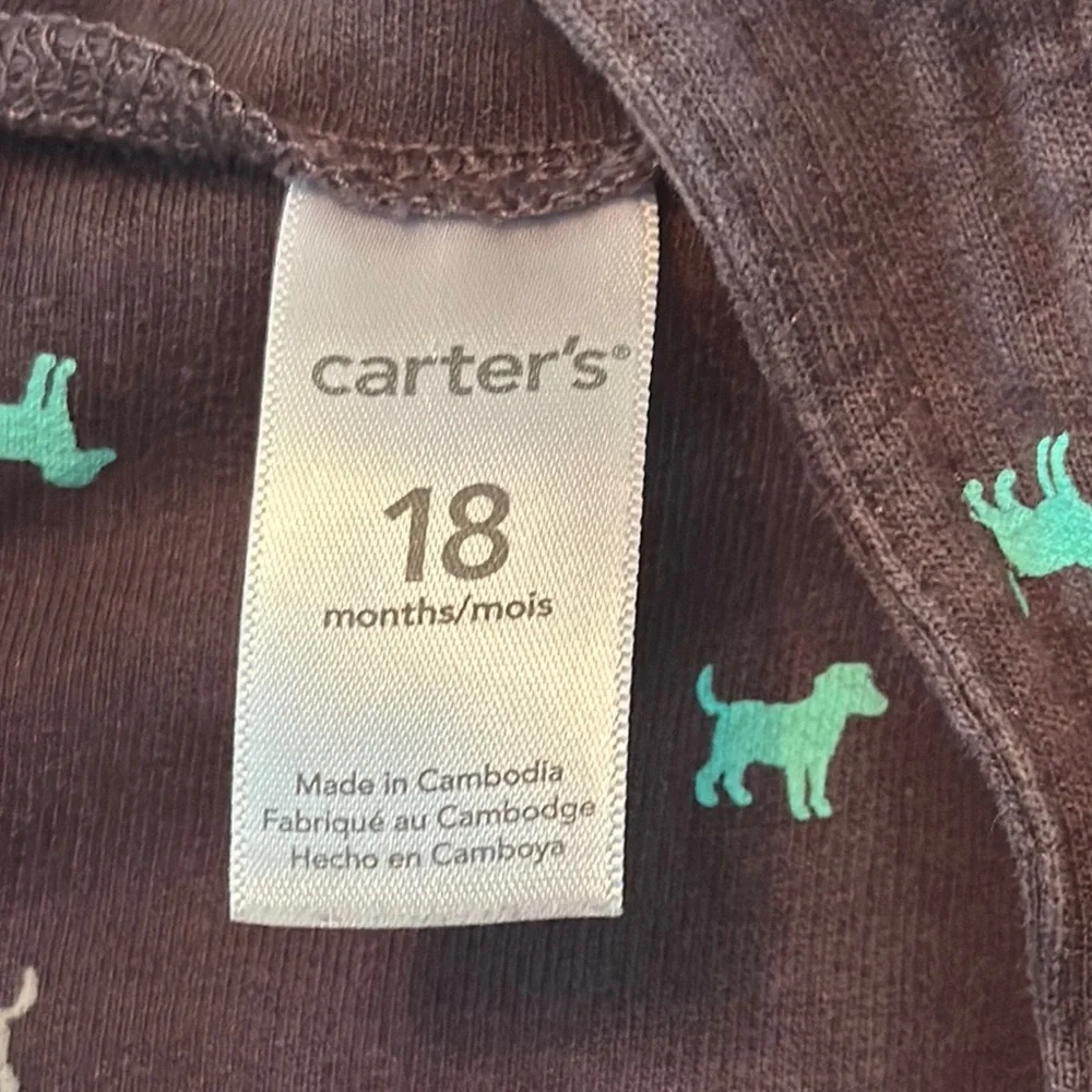 Carters Kids Overalls with Dog Print blue‎ 18months